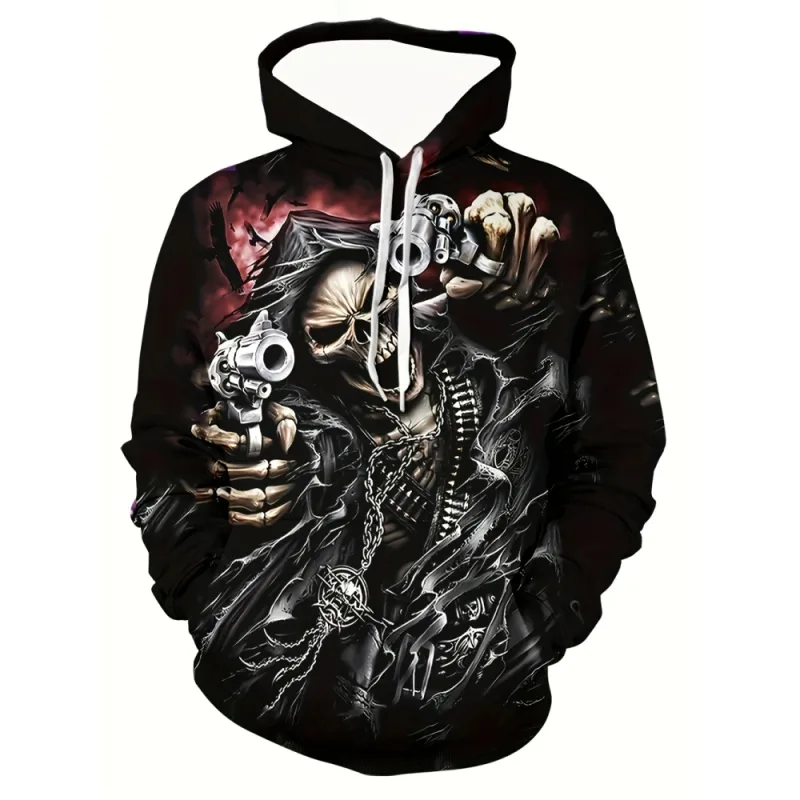 Felpe con teschio e rosa stampate in 3D Abbigliamento sportivo con coulisse Top a maniche lunghe Felpe con cappuccio da uomo Street Graphic Abbigliamento da uomo