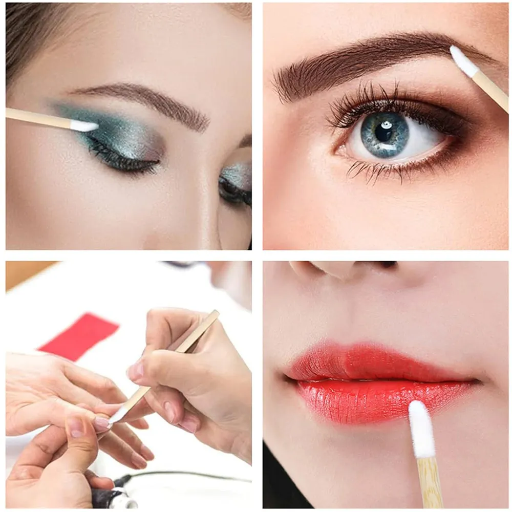 50/100 stücke Lip Wands Applikatoren Bambus Griff Lippenstift Pinsel Glanz Zauberstab Make-Up Pinsel Für Wimpern Verlängerung Schönheit Werkzeug — image 5
