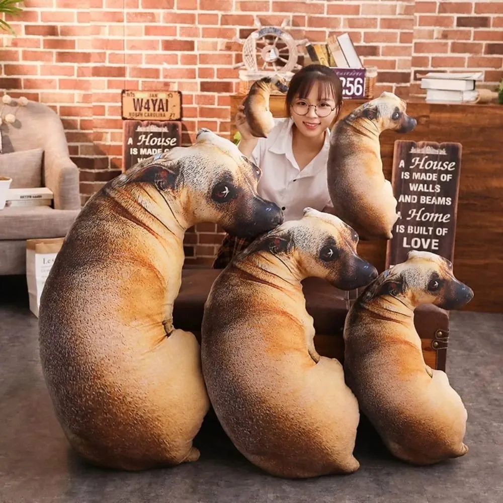 Doux réaliste Animal jeter oreiller chien en peluche créatif coussin 3D chien oreiller bureau jouet 3D réaliste Animal chien jeter oreiller — image 6
