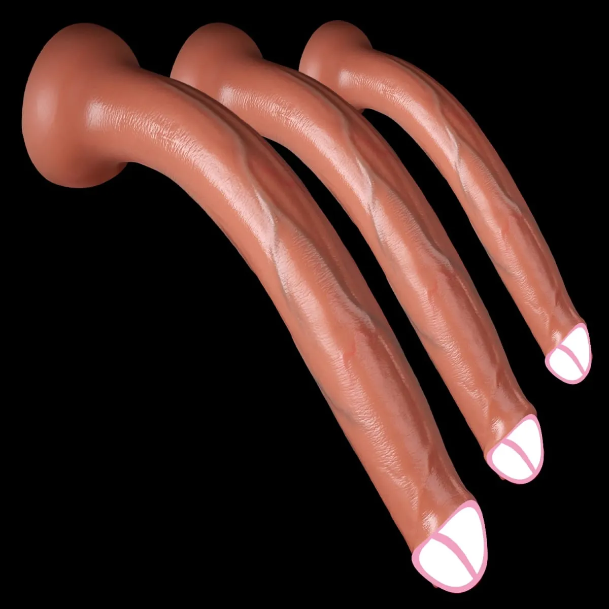 3 dimensioni realistico super lungo pene dildo con ventosa morbido masturbatore enorme sensazione di pelle cazzo anale giocattolo del sesso per uomini donne adulti — image 1