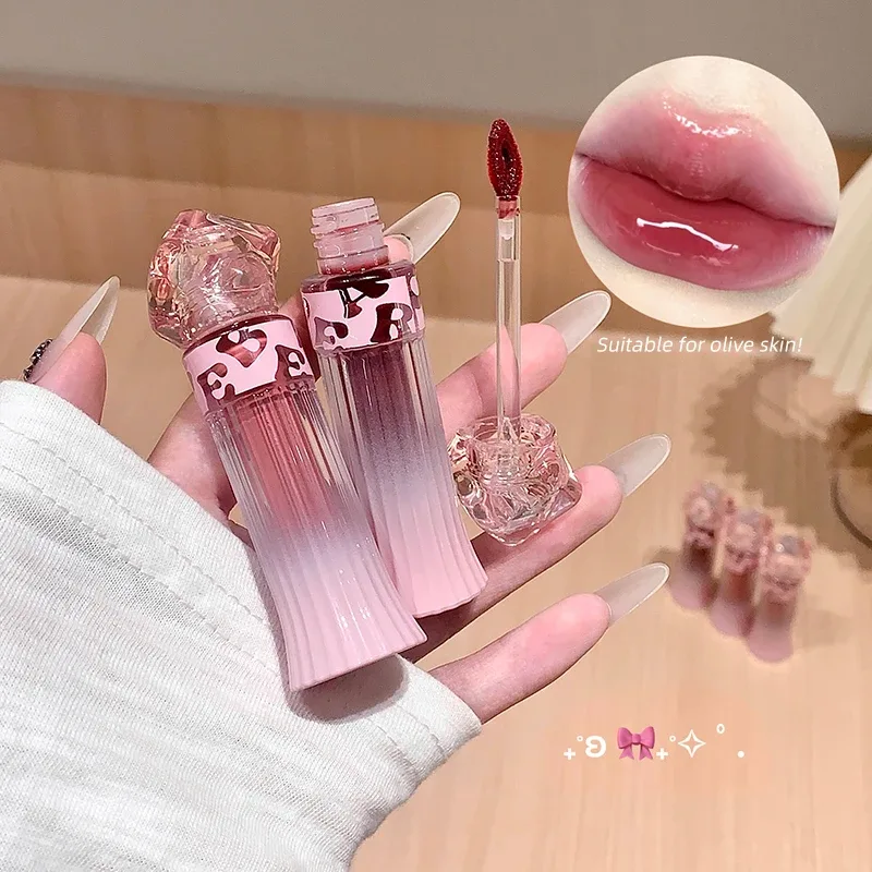 Gege Bear – ensemble de rouge à lèvres léger à l'eau, brillant à lèvres miroir, hydratant, longue durée, cadeau pour amoureux — image 5