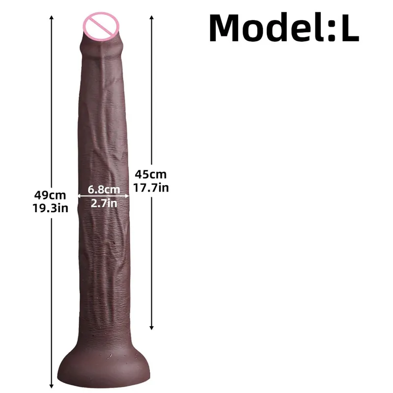 Super ยาวสมจริง Dildos Butt Plug ซิลิโคนอวัยวะเพศชายผู้ใหญ่อุปกรณ์ดูดคัพเพศของเล่นสำหรับชายหญิงช่องคลอด Anal นวด — image 10