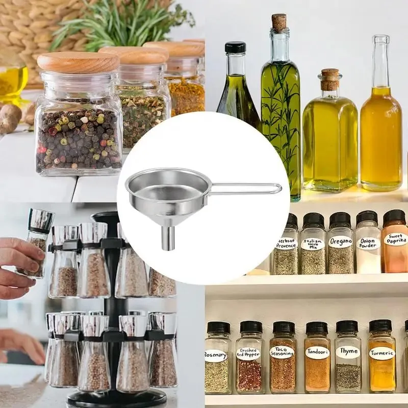 1PC Edelstahl Mini Trichter Küche Öl Flüssigkeit Trichter Mit Stabilem Griff Breiten Mund Trichter Für Konserven Küche Werkzeuge — image 6