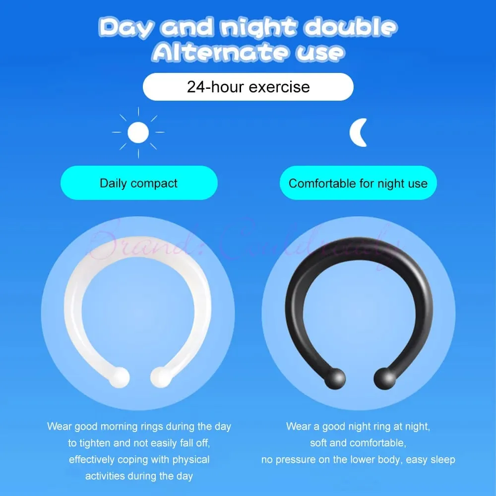 2PCS Vorhaut Corrector für Männer Penis Bahre Verzögerung Ejakulation Sex Spielzeug Widerstand Ring Täglich/Nacht Verwenden Cockring männlichen — image 4