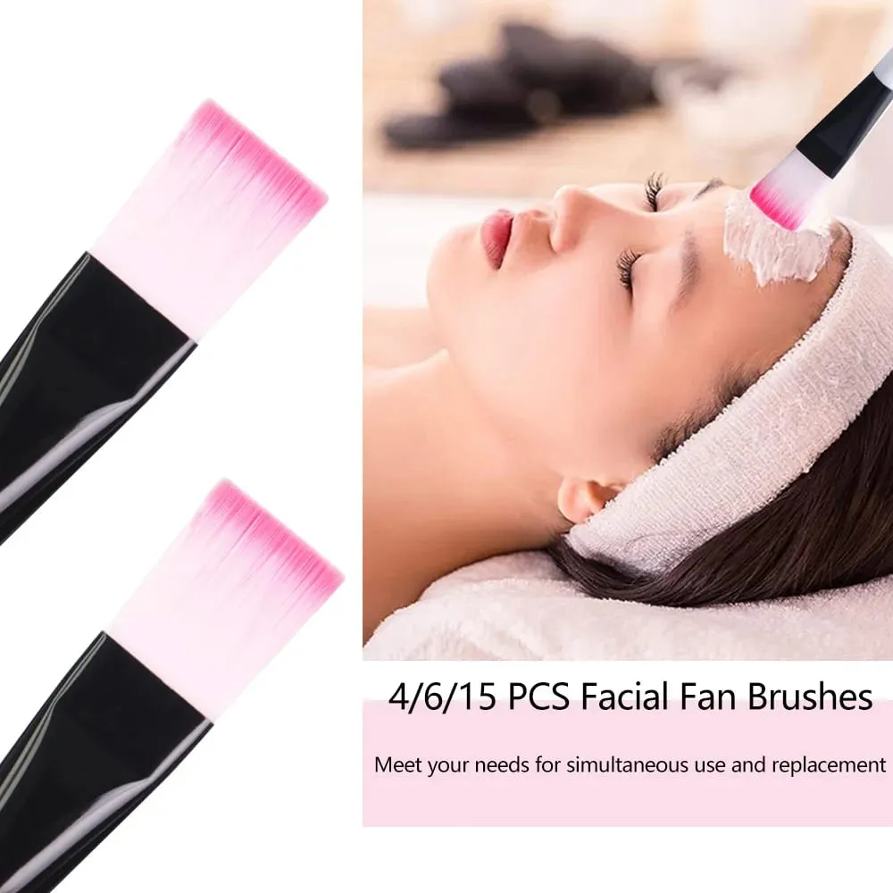10PCS Berus Topeng Kipas Muka Berus Alat Aplikator Topeng Muka Berus Solek Untuk Wanita Pakar Estetika Alat Kosmetik Topeng Muka DIY — image 3