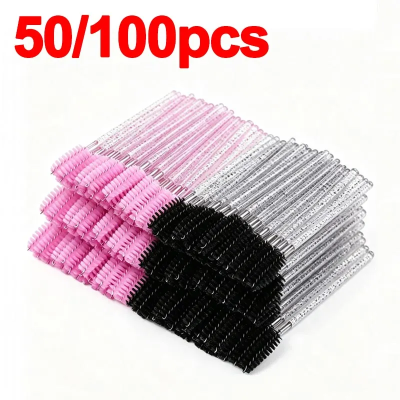 Berus Mikro 50/100pcs baharu untuk Berus Bulu Mata Berus Spoolie Kristal Sikat Kening Alat Kecantikan Solek untuk Bulu Mata HZS24 — image 2