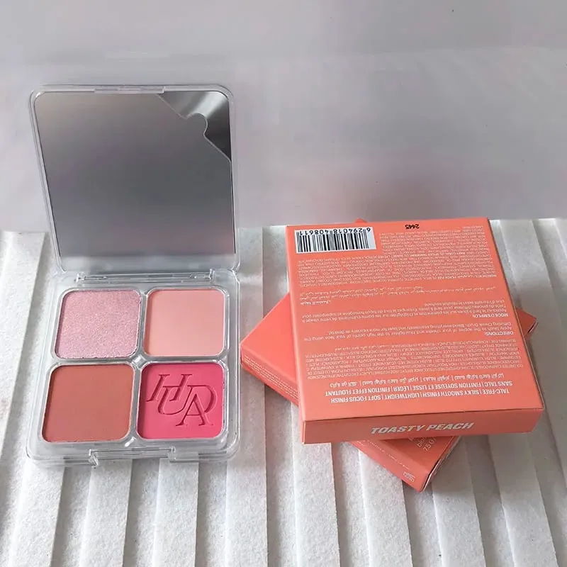 Populaire lipgloss is glad en gemakkelijk aan te brengen Matte non-stick cuppoeder is fijne en langdurige make-up 4 kleuren Blusher-product — image 19