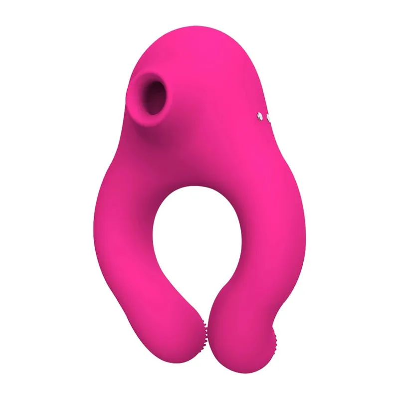 Eiaculazione ritardata Anello del pene Sex Shop Materiale morbido Anello del rubinetto Succhiare stimolatore del clitoride Massaggiatore dello scroto Giocattoli del sesso per le coppie