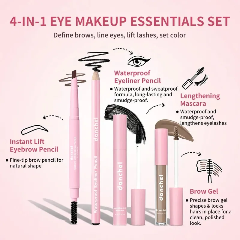 Set per il trucco tutto in uno che raccoglie tutti i cosmetici, compreso il trucco di base, correttore, contorno, fard in polvere, sopracciglio, occhi, labbra, trucco — image 7