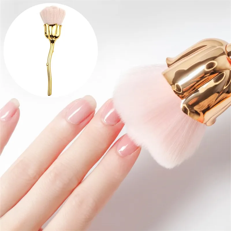 Rose Blomst Form Makeup Børste Rund Makeup Løse Pulver Børster Manicure Neglepolering Støvfjernelse Børste Skønhed Make Up Værktøj — image 5