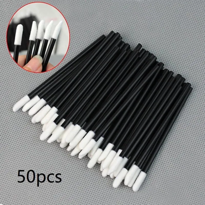 50 PCS 립스틱 브러쉬 애플리케이터 립 브러쉬 화장품 마스카라 완드 메이크업 뷰티 도구 립 글로스 애플리케이터 메이크업 브러쉬 — image 8