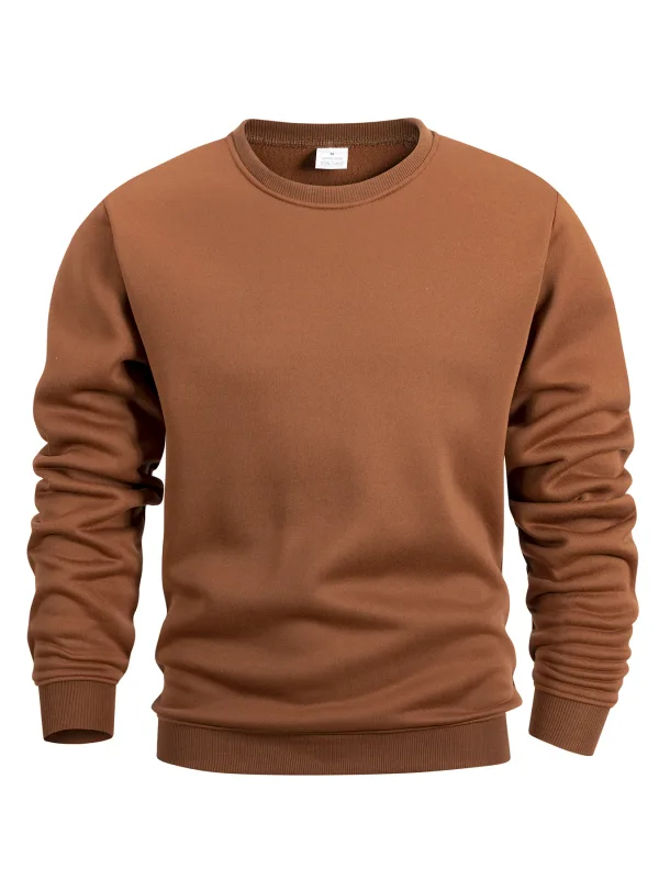 Jersey de cuello redondo para hombre, sudaderas grandes de Color sólido, camisetas para correr al aire libre para primavera y otoño, sudaderas con capucha informales para hombre, ropa de calle — image 12