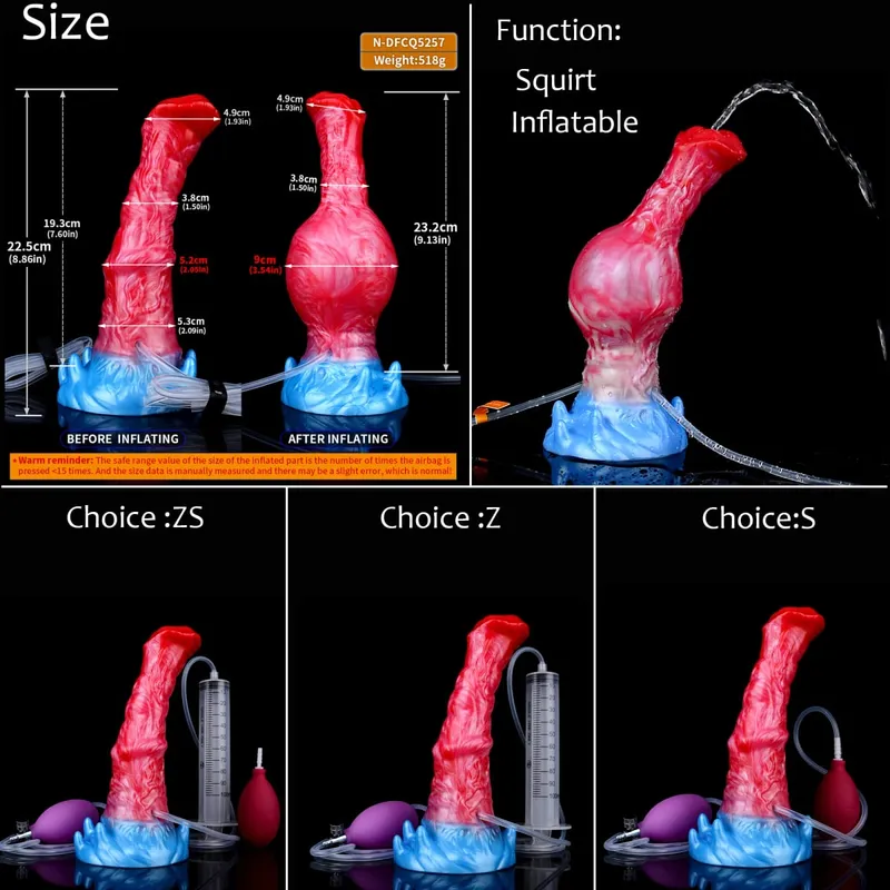 Silikon Şişme Boşalma Düğüm Yapay Penis Ayarlanabilir Çevresi Fışkırtma Fantezi At Penis Yetişkin Seks Oyuncakları Anal Dilatör — image 18