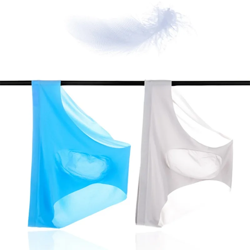 1Pc Ice Silk Sexy Men's Briefs Underpants Breathable Man Underwear Briefs Transparent Sexy Men Underwear Summer Mens Panties — image 4