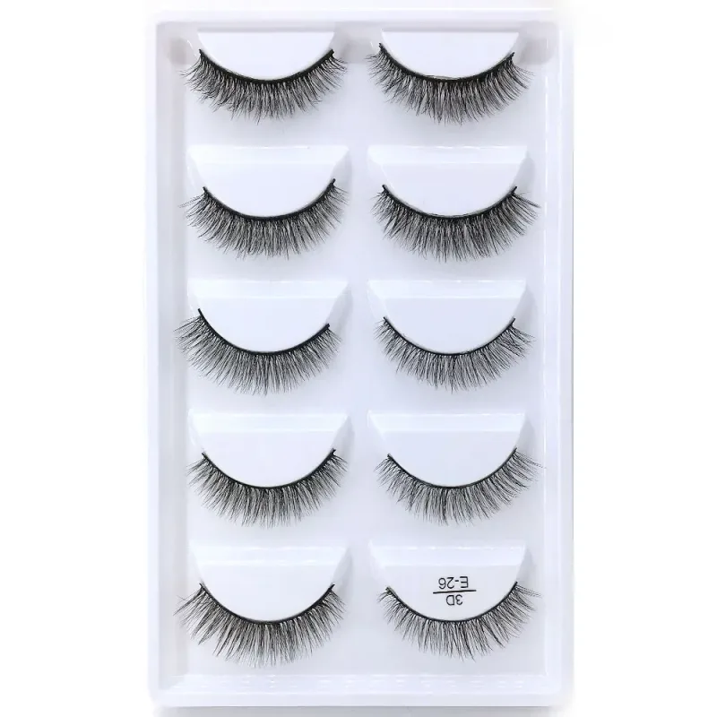 5Pairs 3D Handmade Fake Eyelashes Natural Long Thick Daily Makeup Thick Cross Eyelashes Eye Lashes — image 24
