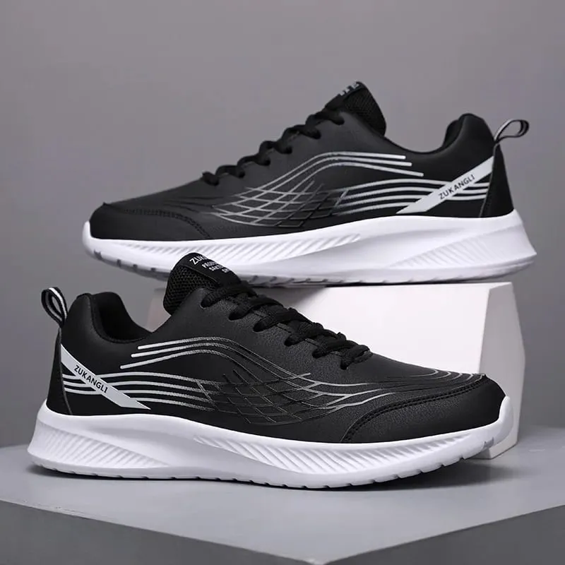 Taglia 38-47 Scarpe da ginnastica con piattaforma di alta qualità Scarpe da corsa nere da uomo Scarpe da ginnastica impermeabili Scarpe sportive da passeggio resistenti all'usura — image 3