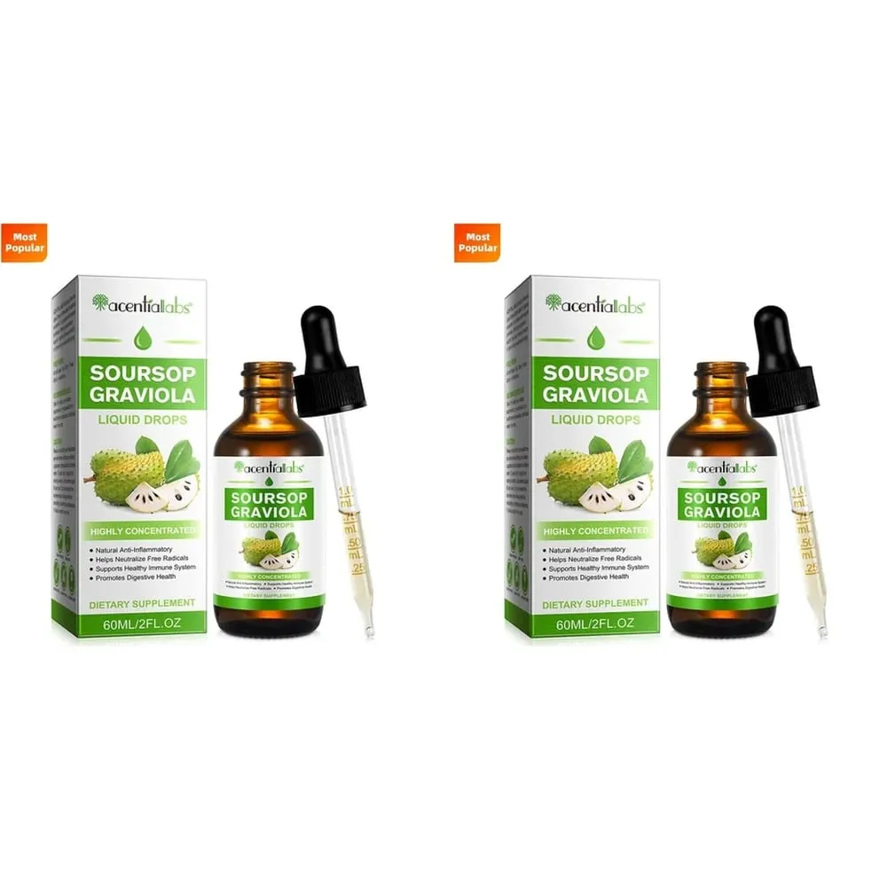 AcentiLabs Soursop Graviola Liquid Drops Vitamin C Supports Digestive Health Immune System Free Radical Defense 60ml for Adults — image 9