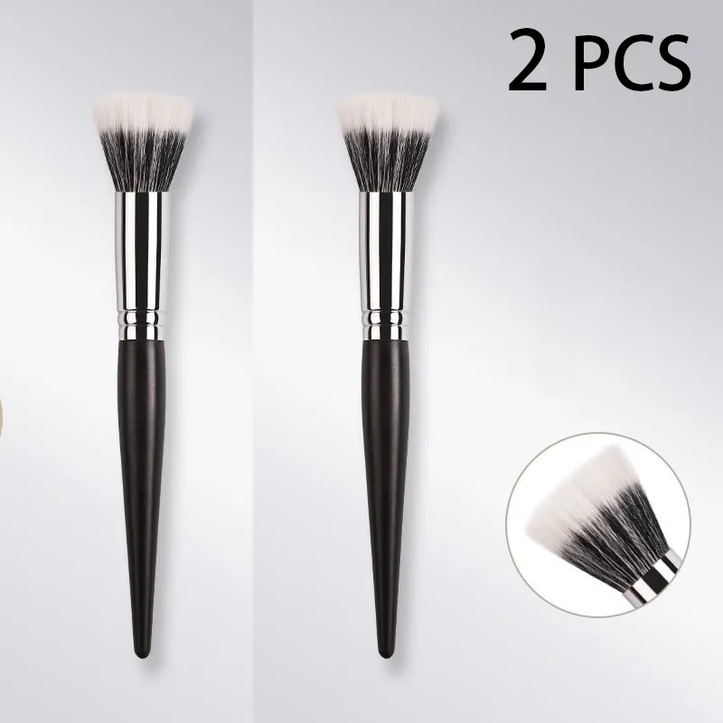2 brochas de maquillaje multitarea, brocha profesional para contorno de colorete, brochas de maquillaje de fibra sintética suave — image 1