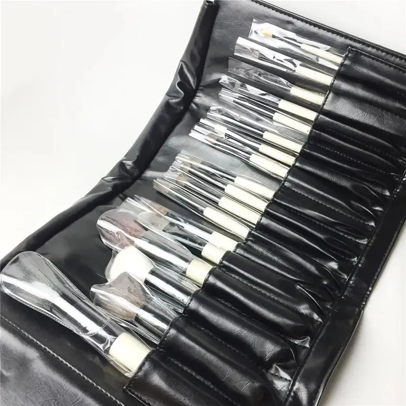 Conjunto completo de pincéis de maquiagem com 18 pincéis, cabo de madeira de qualidade, kit de pincéis cosméticos, pincéis de maquiagem de madeira de beleza