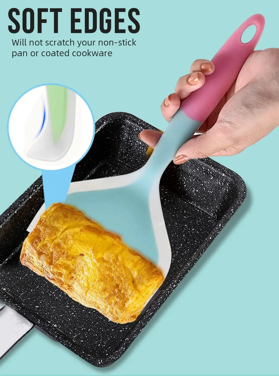 Silikonová špachtle Nádobí na vaření Hovězí maso Vejce Kuchyňská škrabka Široká Pizza Nástroje na vaření Lopatka Nepřilnavá špachtle Barva Náhodně — image 7
