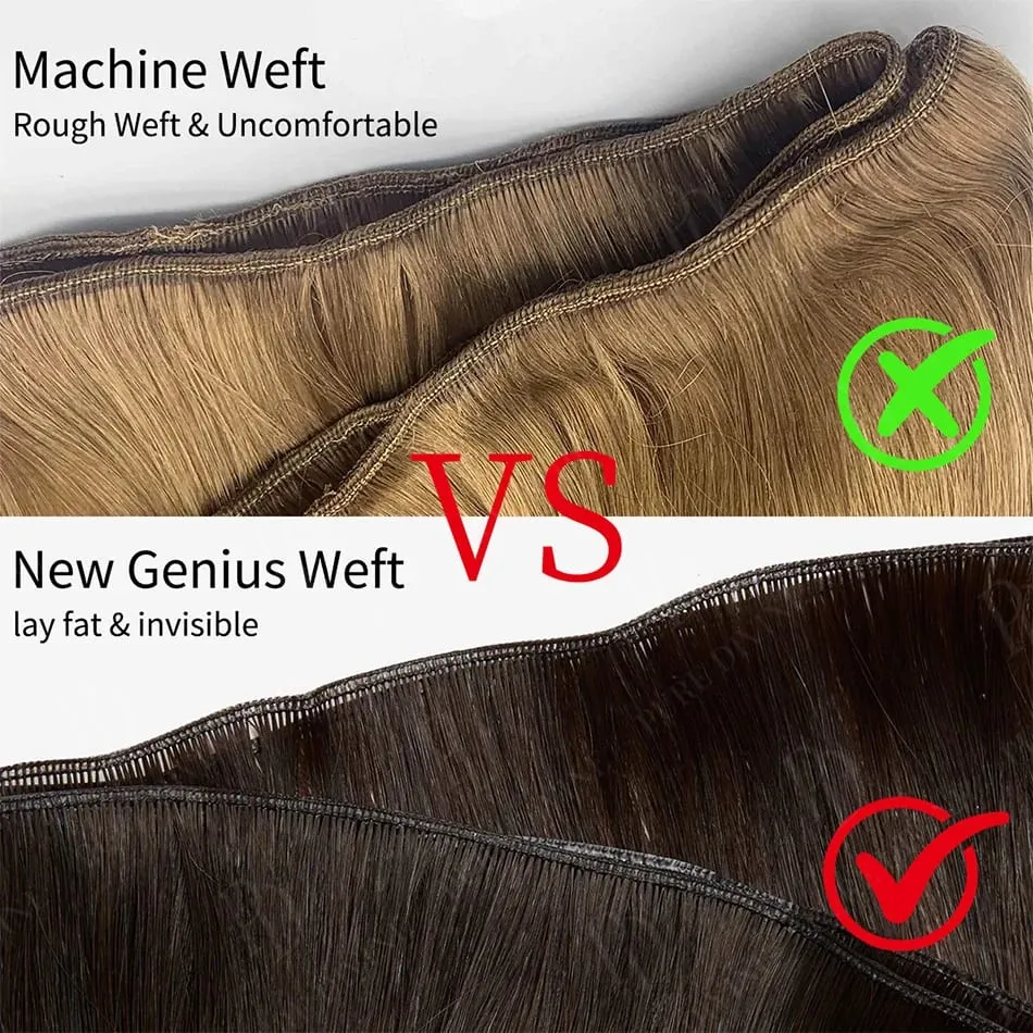 Hot Sale Genius Weft Human Hair Extensions 50g/pc Double Drawn Balayage Blonde Full End Invisible Straight Virgin Remy Hair 15A — image 3