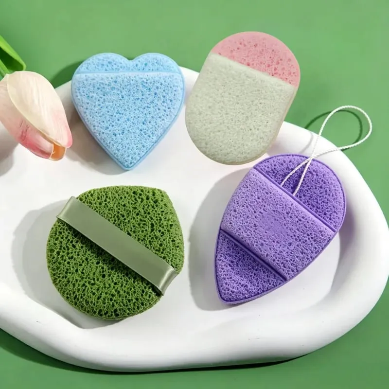 4PCS/Lot Poket Pengelupasan Semulajadi Pembersih Wajah Sedutan Air Bentuk Titisan Air Konjac Span Alat Pembersih Wajah Kosmetik Puff