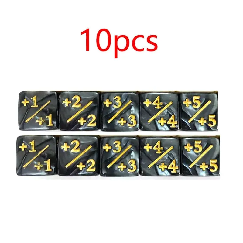 10Pcs 16mm 6 Pembilang Dadu Sebelah +1/-1 Dadu Mainan Kanak-kanak Mengira Dadu Untuk Magic The Gathering Card Token Permainan & Hadiah Mainan Kesetiaan
