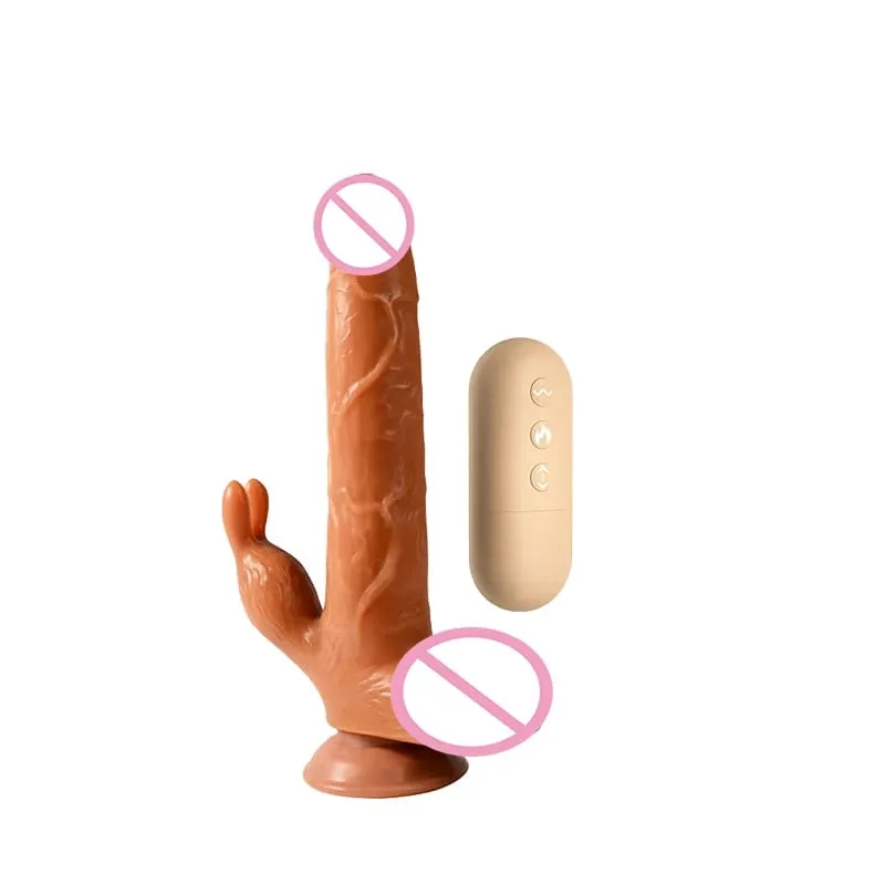 Teleskopopvarmning Realistisk Dildo Vibrator Fjernbetjening Big Penis Massager Vaginal Anal Onani 18 Voksen Sexlegetøj Kvinder — image 8