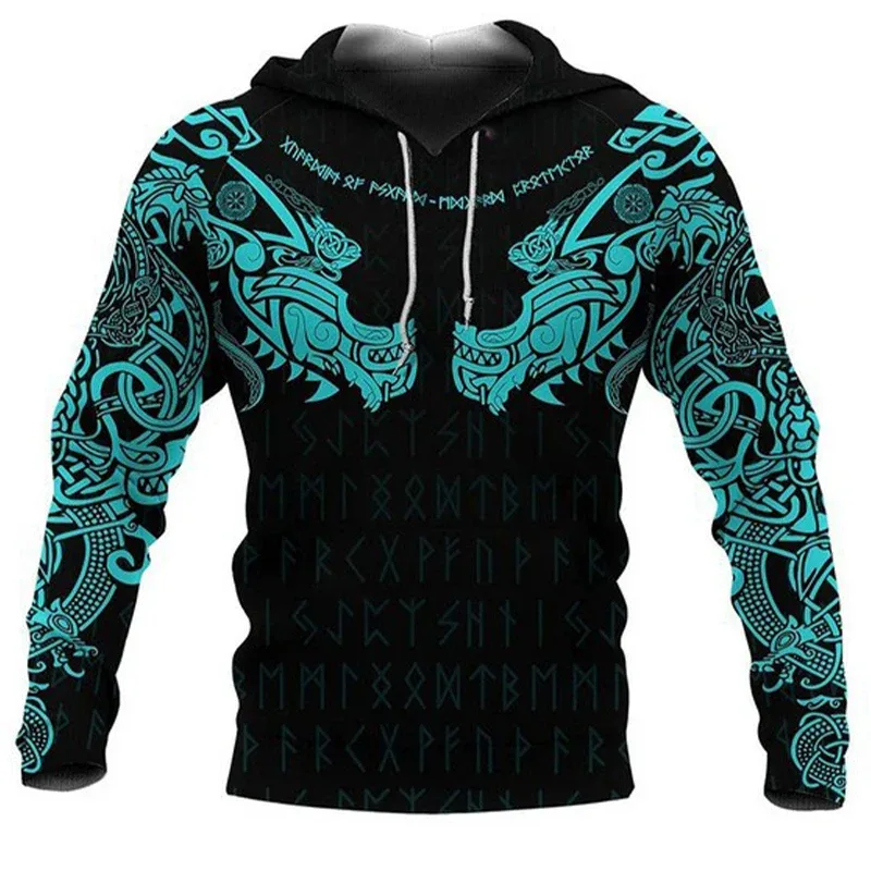 Mens Hoodies Vikings eagle Tattoo Fashion Animal pattern 3D Printed Style Casual Harajuku Hip Hop Pullover Oversized Sudaderas — image 13