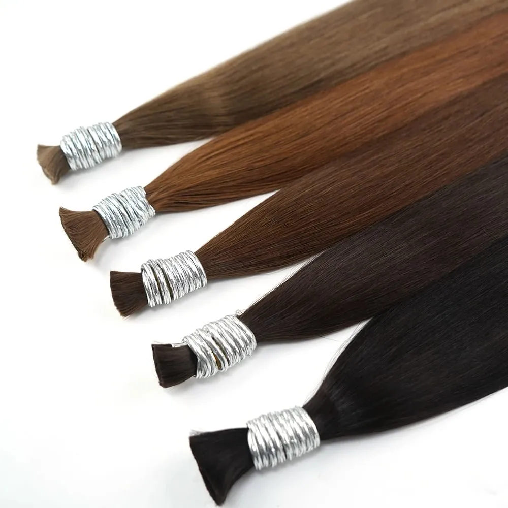 No Weft 100% Real Human Hair Extensions Remy Human Hair Bulk Unprocessed Natural Black Virgin Indian Hair Braiding for Women — image 2