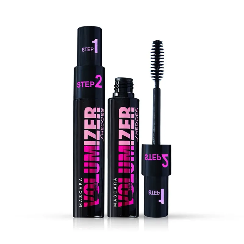 Mascara Long et épais 2 en 1, brosse en Gel de silice, Volume allongé, imperméable, durable, cosmétiques de beauté pour les yeux