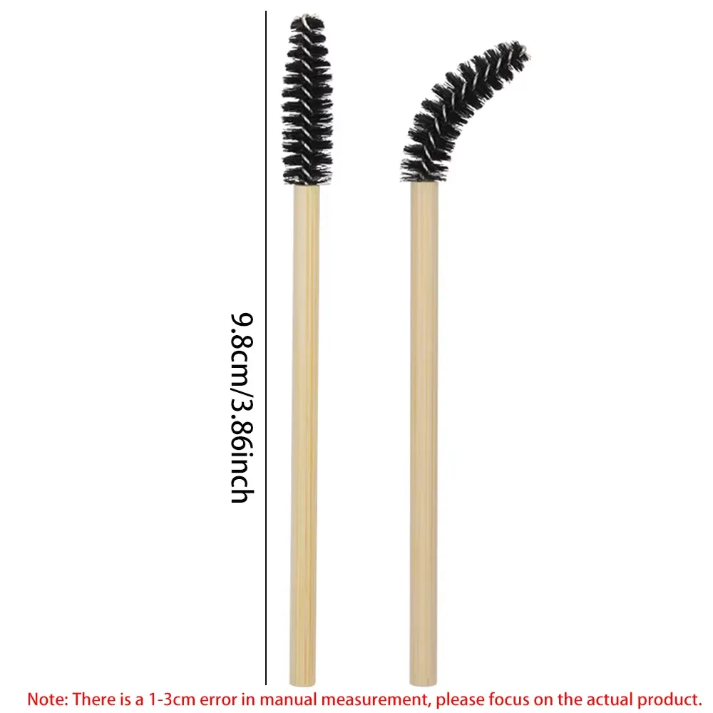 50 stk. Bambus håndtag øjenvippe børster Mascara tryllestave Applikator Øjenvipper Extension Brush Øjenbryn Spoolie Børster Makeup Tool