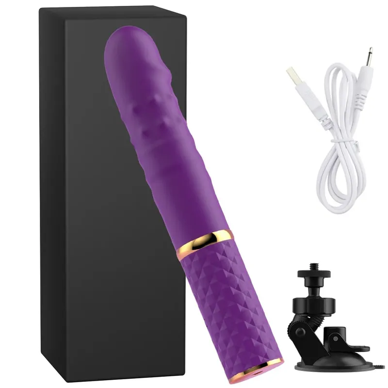 Mesin Seks Dildo G Spot Pendorong Otomatis Penggetar Cangkir Isap 10 Mode Dorongan Mainan Dewasa Stimulasi Anal Vagina Klitoris