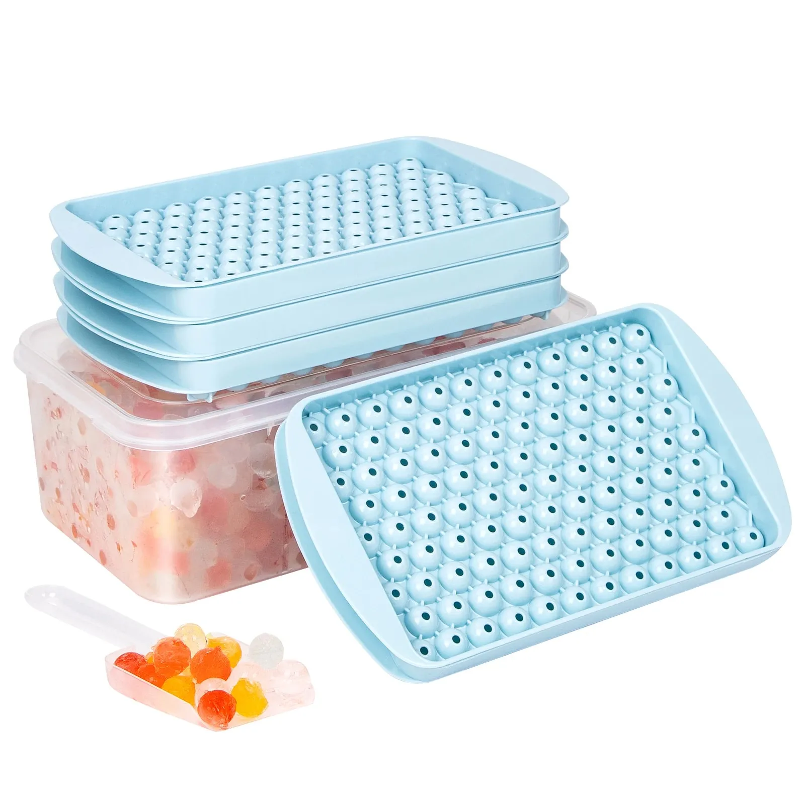 Mini-Eiswürfelform, 104 Löcher, runde Eiskugelform, winzig zerkleinert, zum Kühlen von Bar, Cocktail, Whisky, Getränk, Kaffee, Saft, Küchenwerkzeug — image 3