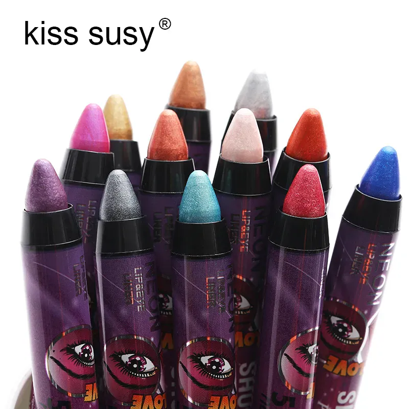 2 In 1 Eyeshadow Lipstick Stick Pencil Waterproof Glitter Matte Eye Shadow Makeup Pigment Eyeshadow Pen