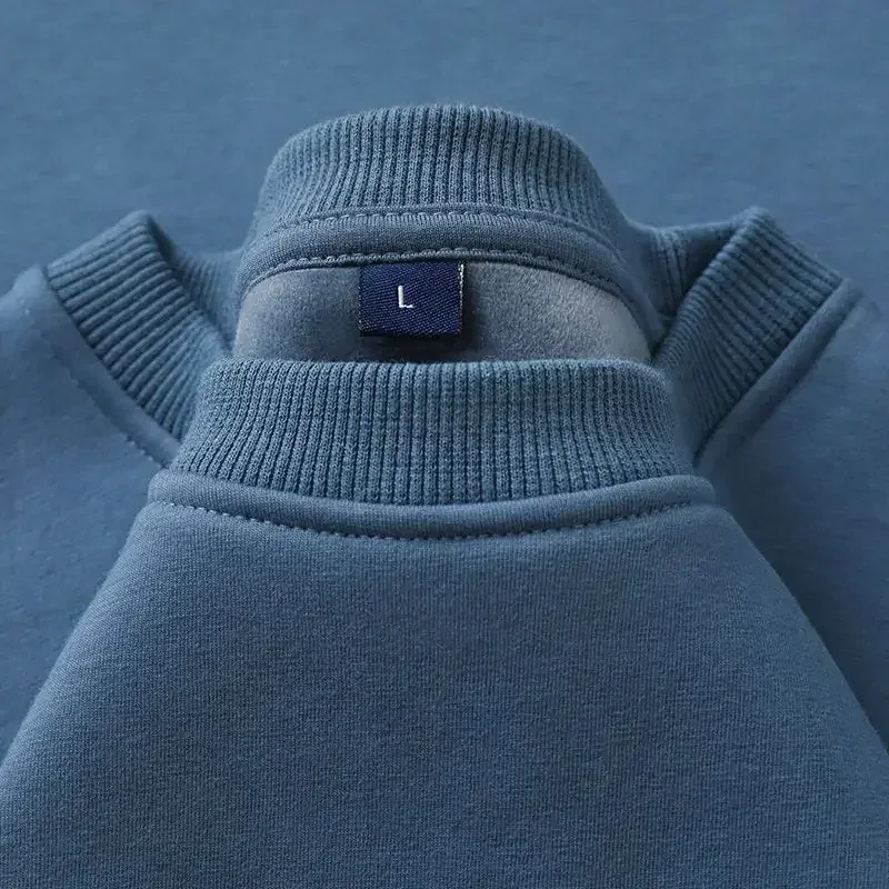Sudadera gruesa de felpa de algodón de 600G, suéter fino de felpa pesado, suéter de cuello redondo sólido, suéter cálido para otoño e invierno — image 15