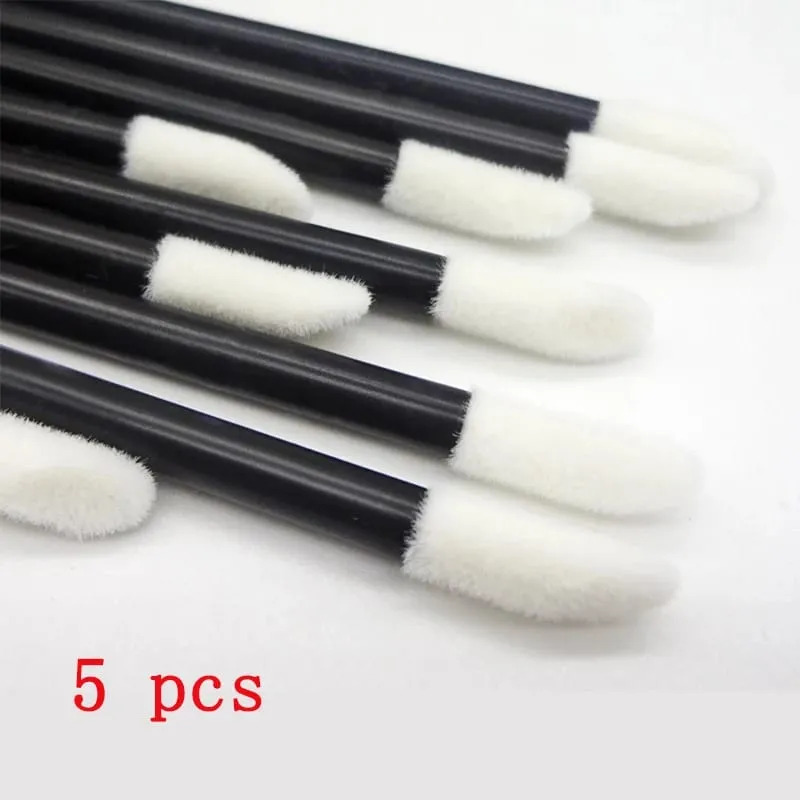 Štětce na make-up 5/50/100 ks štětce na černé rty Aplikátor štětce na řasy Lesklé rtěnky Hůlky Kosmetický profesionální nástroj na líčení — image 12