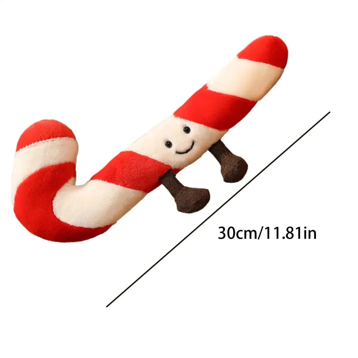 Candy Cane Bantal Baling Krismas 12 Inci - Bantal Hiasan Perayaan untuk Dewasa Kanak-kanak Bilik Tidur Ruang Tamu & Pengapit Stok