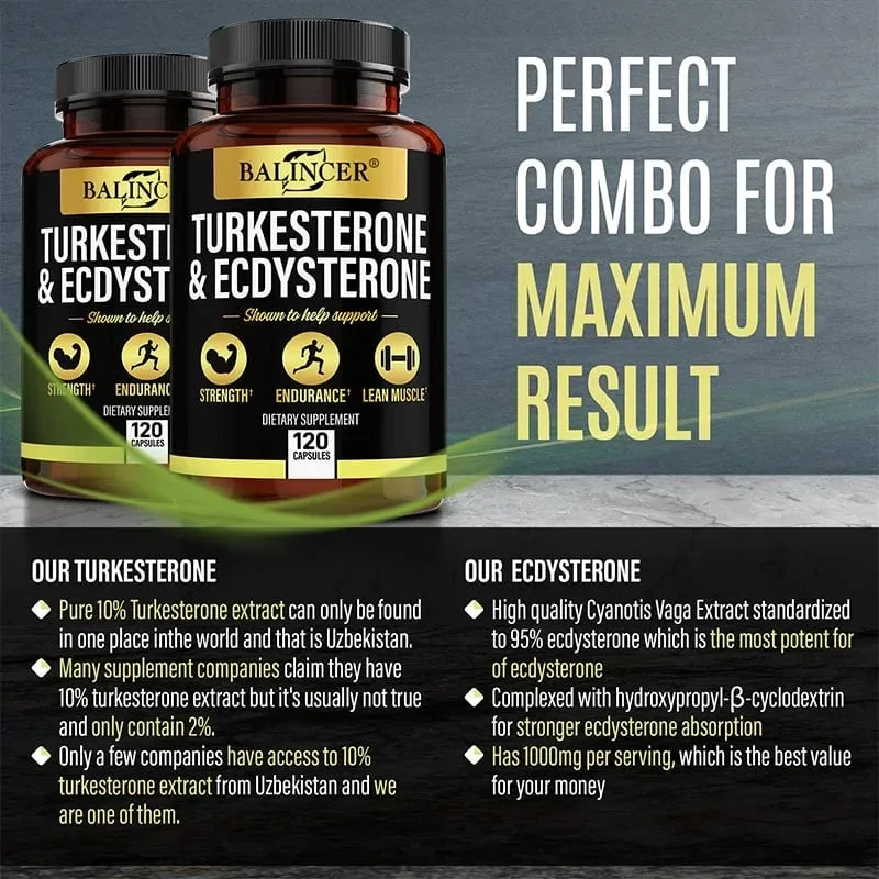 Suplemento de perusterona e ecdisterona - 1000 mg - Melhora a resistência ao exercício suplementação desportiva massa muscular