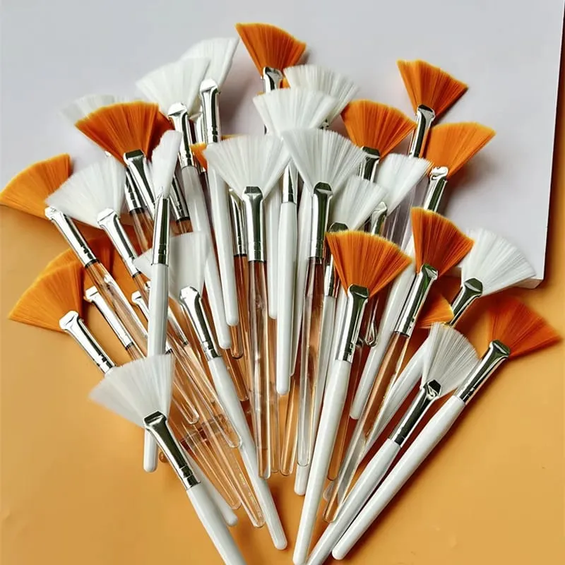10/20/50pcs Fan Shape Foundation Makeup Brushes Multifunctional Facial Mask Brush Essential Oil Women Beauty Makeup Tools Brush — image 1
