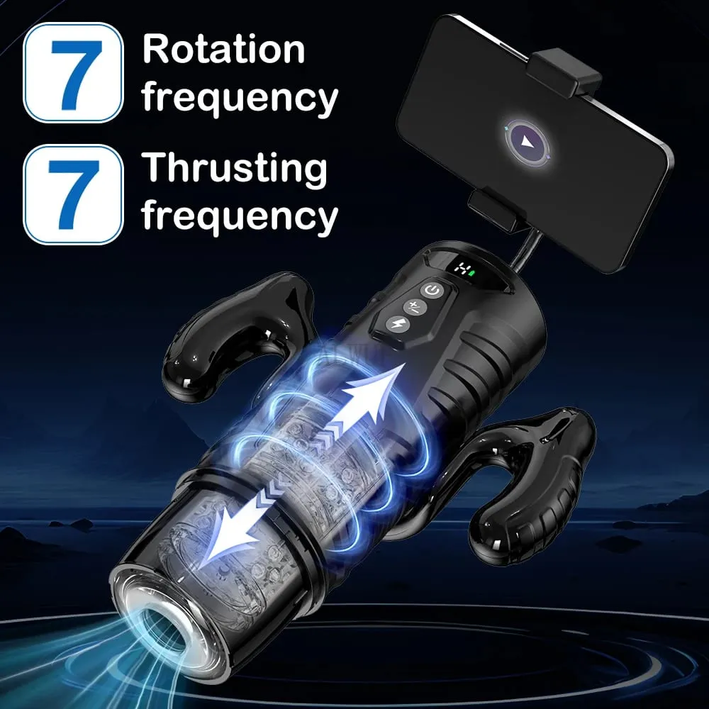 Teleskopischer männlicher Masturbator, automatischer Mastubator-Cup für Männer, 7 Schub-Rotationsmodi, Penispumpe, Kolben, Blowjob, Sexmaschine — image 2
