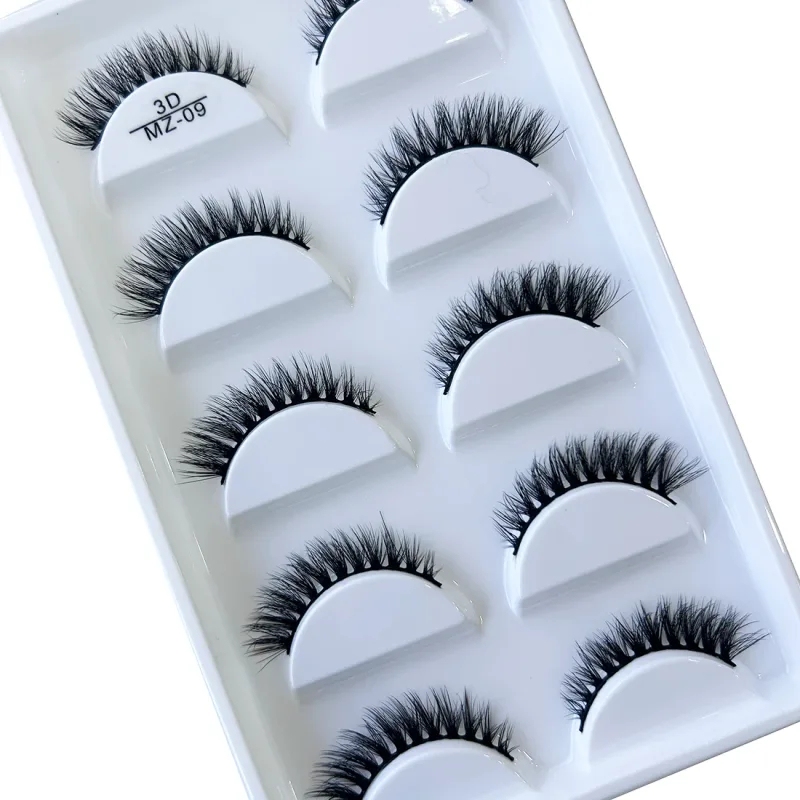 Commercio all'ingrosso 5 paia 3D visone naturale ciglia finte trucco estensione ciglia finte ciglia finte cils make up bellezza Cilios — image 4
