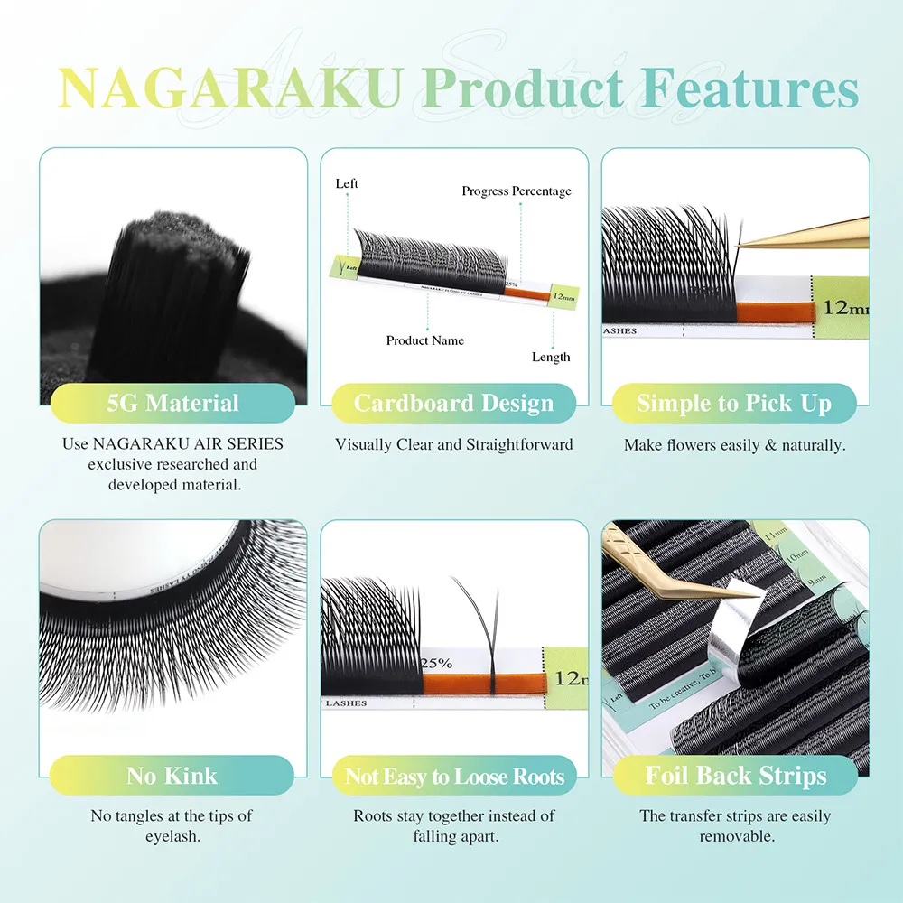 Flying YY Fox Eye Lashes Y Shape Prodlužování řas Měkké přírodní předpřipravené objemové vějíře Balíček řas Makeup — image 5