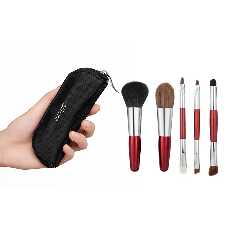 Ensemble de Mini pinceaux de maquillage, 5 pièces, ombre à paupières, fond de teint, poudre, correcteur de cils, lèvres, Blush, poils naturels, ensemble Portable de voyage — image 1