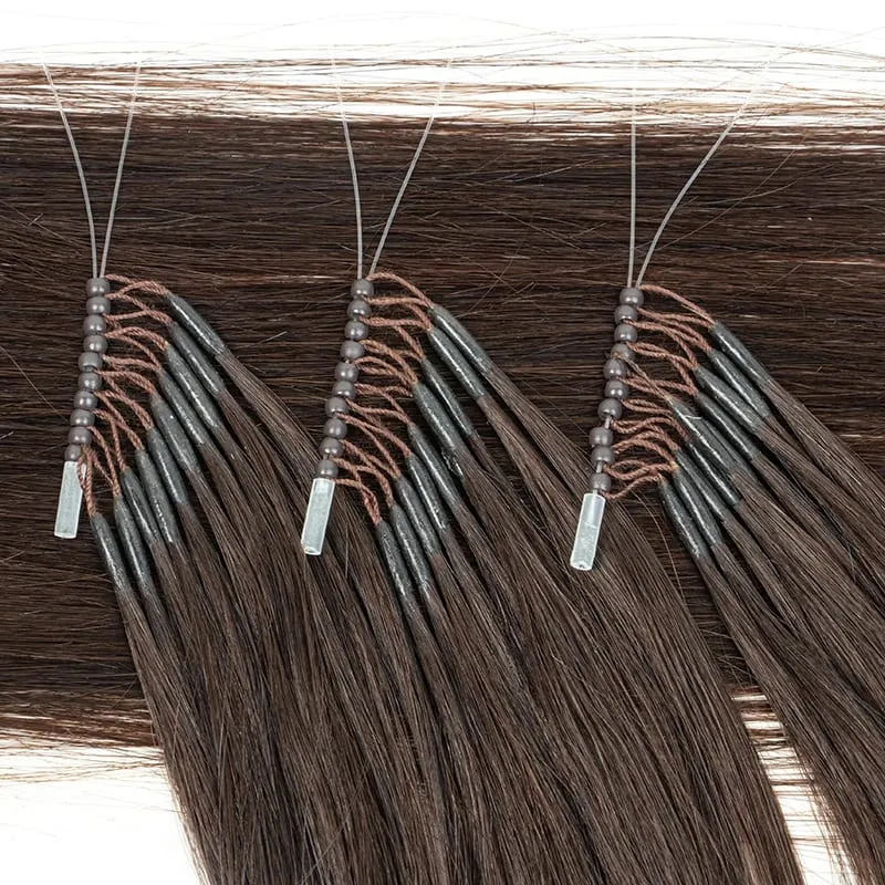 8D-Haarverlängerung, Fischlinie, Mikro-Link-Haarverlängerungen, menschliches Haar, unsichtbare Nano-Ringe, Perlen, 0,6 g/Stück, 50 Stränge/Packung, 30 g/Packung — image 10