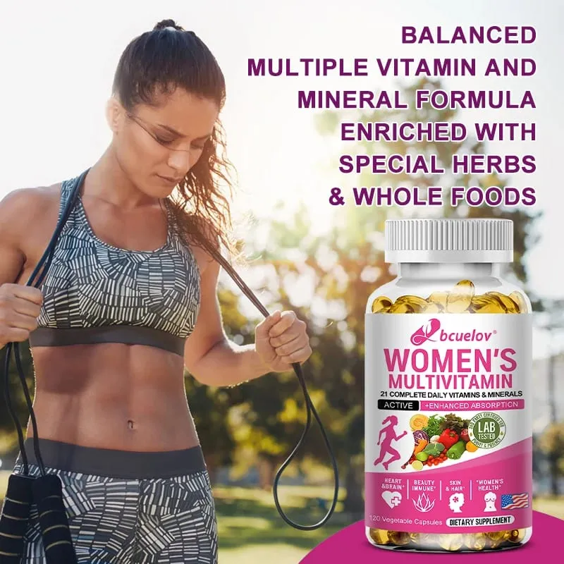 Capsule multivitaminiche giornaliere per donne - Integratore multivitaminico e multiminerale per la salute della pelle, dei capelli, dell'energia, del supporto immunitario — image 4