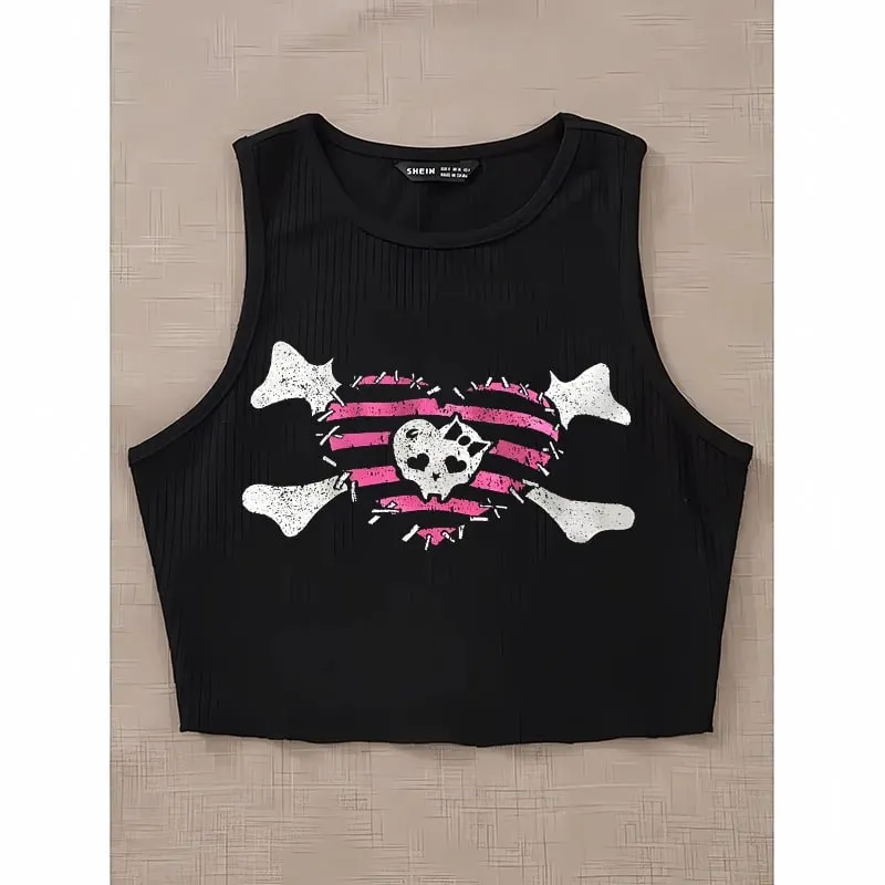 Nyári Emo Harajuku 2000-es évek Y2k felsők Sexys 90-es évek vintage ruhái női Női felsők Esztétikus női blúzok Tanks & Camis — image 2