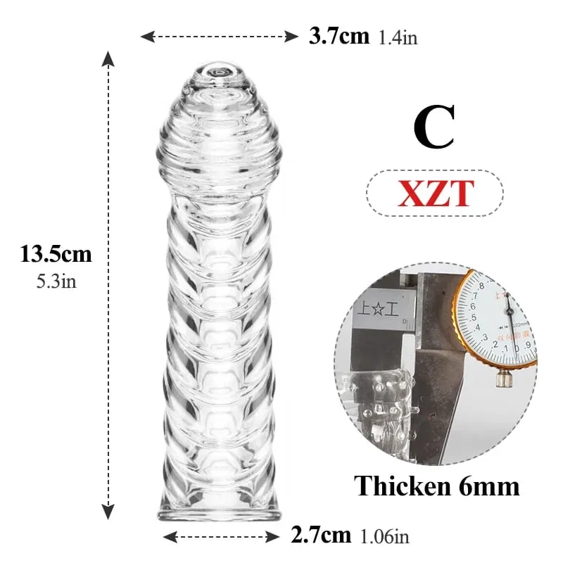 Realistic Penis Extension Cock Sleeve Reusable Silicone Penis Enlarger Delay Condoms For Men Dildo Enhancer Sex Toys Erotic Shop