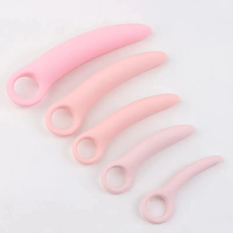 1 Set 5 pz Molle Del Silicone Piccolo Avorio Tirare Anello Dilatatore Vaginale Set Vaginismo Spina Anale giocattoli Dilatatore Della Vagina Prodotto Del Sesso anale — image 2