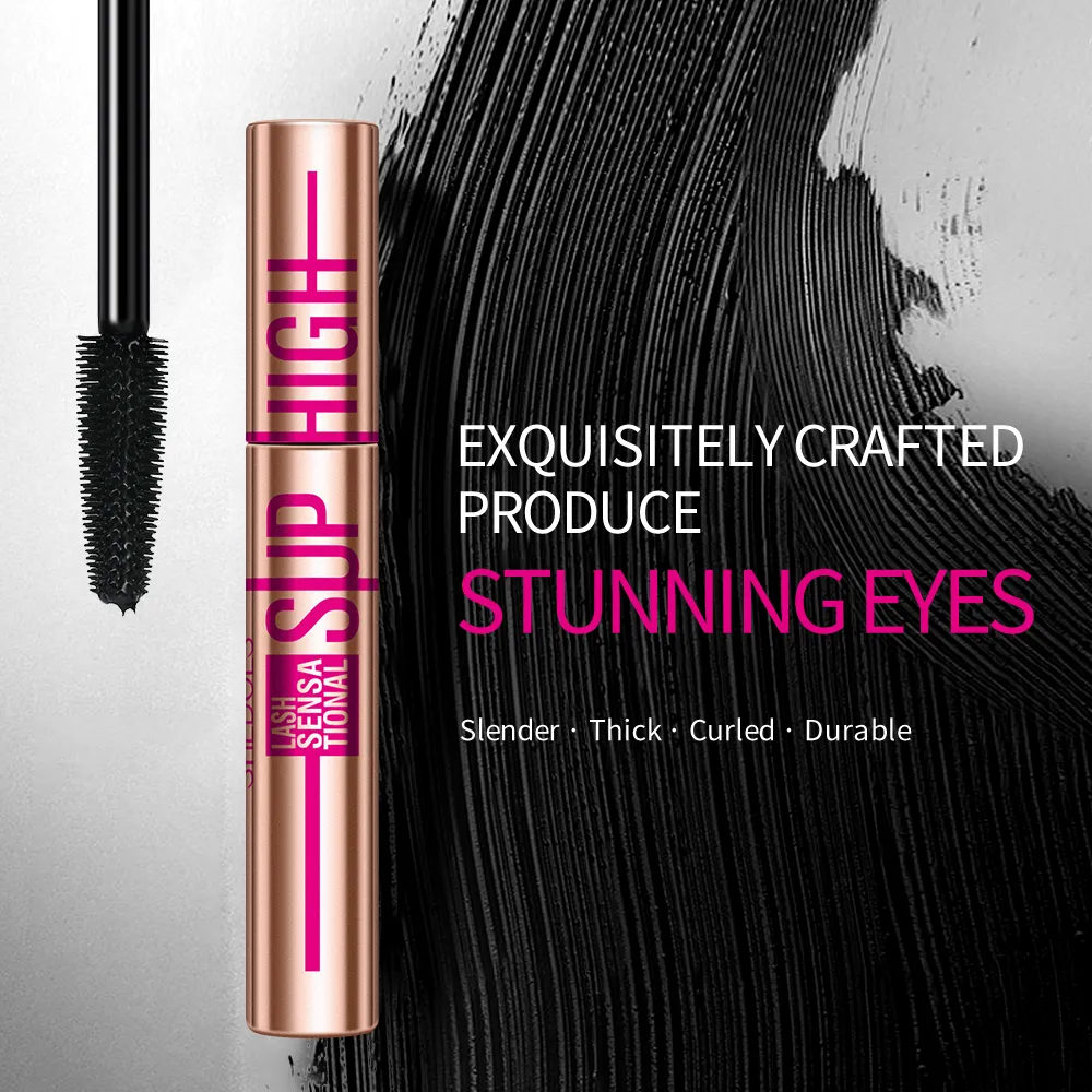 Rímel fino y grueso, maquillaje de ojos natural resistente al agua duradero, pestañas rizadas — image 4